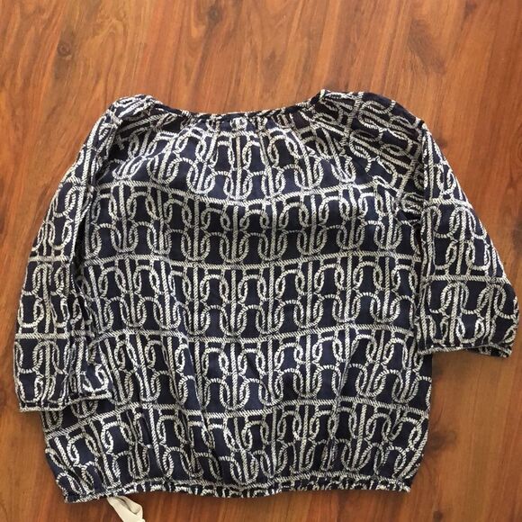 Crewcuts Navy and white nautical gauze top. 100% cotton size girls 8 - Picture 5 of 5